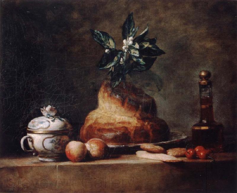 Jean Baptiste Simeon Chardin Style life with Brioche Norge oil painting art
